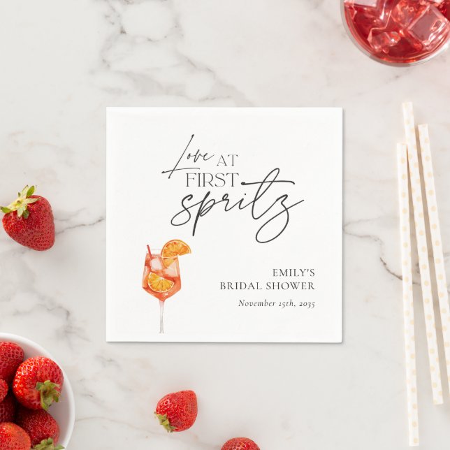Love at First Spritz Bridal Shower Napkin (Insitu)