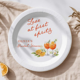 Love At First Spritz Bridal Shower Paper Plate