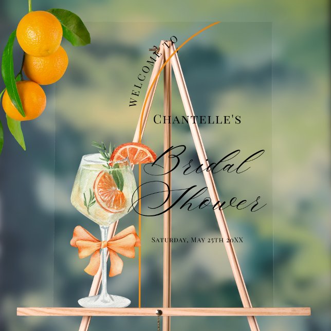 Love At First Spritz Bridal Shower Welcome Acrylic Sign (Creator Uploaded)