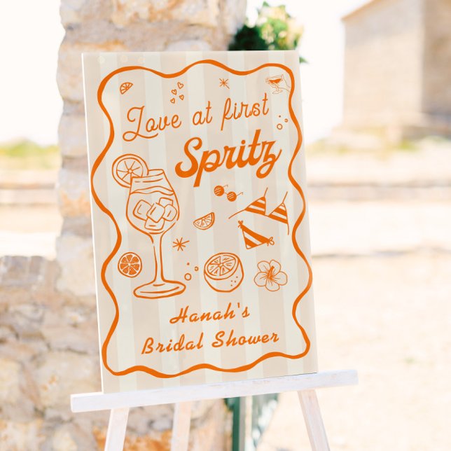 Love at First Spritz Bridal Shower Welcome  Acrylic Sign (Creator Uploaded)