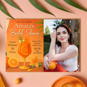 Love at first Spritz Bridal Shower with Photo Invitation
