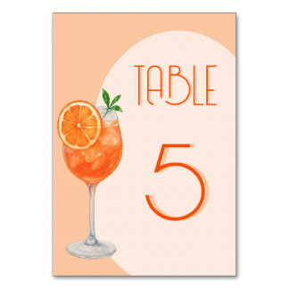Love At First Spritz Citrus Chic SIP Peach DIY Table Number