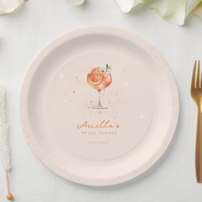 Love at First Spritz Citrus Drink Bridal Shower   Paper Plate (Creator Uploaded)