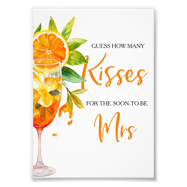 Love at First Spritz Citrus Floral Bridal Shower Photo Print (Front)