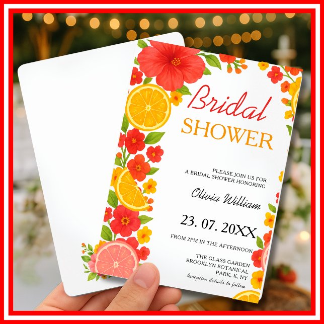 Love at First Spritz Citrus Orange Bridal Shower Invitation (Creator Uploaded)
