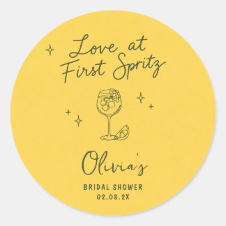 Love at First Spritz Classic Round Sticker