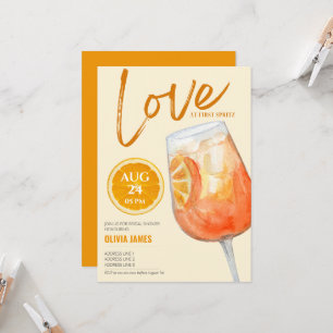 Love at first spritz cocktail bridal shower  invitation