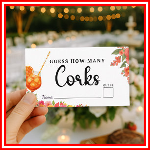 Love at First Spritz Corks Game Bridal Shower Enclosure Card