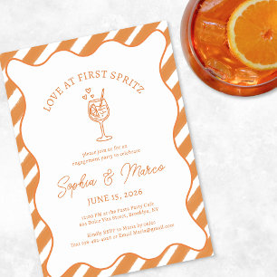 Love at First Spritz Engagement Party Orange Italy Invitation