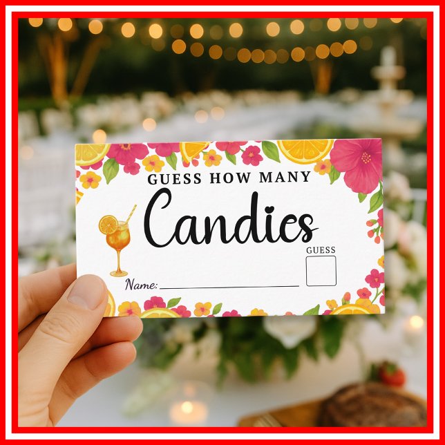 Love at First Spritz Guess How Many Candies Bridal Enclosure Card (Creator Uploaded)