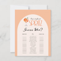 Love at First Spritz Guess Who Bridal Shower Game