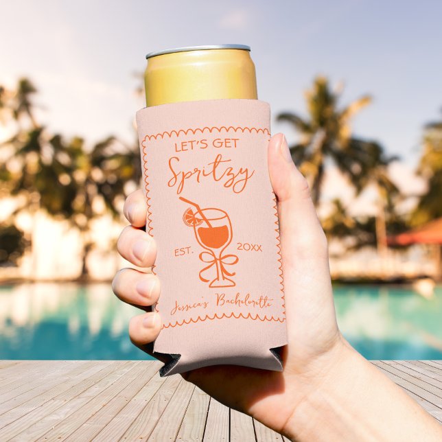 Love At First Spritz Hand Drawn Bridal Shower Seltzer Can Cooler (Love At First Spritz Hand Drawn Bridal Shower Seltzer Can Cooler)