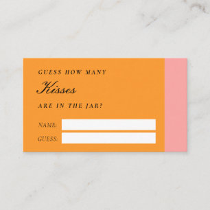 Love At First Spritz How Many Kisses Bridal Shower Enclosure Card