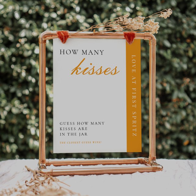 Love at First Spritz How Many Kisses Bridal Sign (Creator Uploaded)