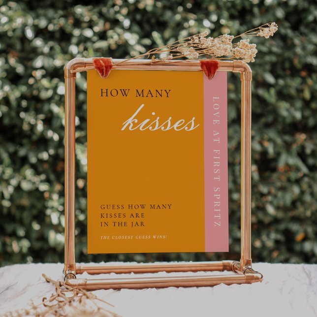 Love at First Spritz How Many Kisses Bridal Sign (Creator Uploaded)