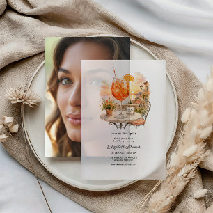 Love at First Spritz Italian Amalfi Bachelorette Vellum Invitations