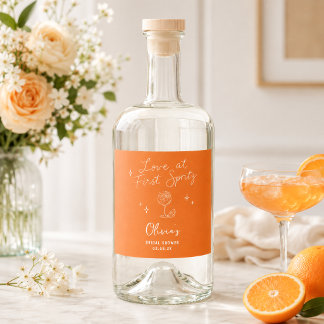 Love at First Spritz Liquor Bottle Label