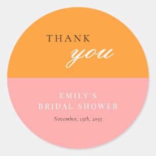 Love at First Spritz Modern Bridal Shower Classic Round Sticker