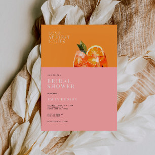 Love at First Spritz Modern Bridal Shower Invitation