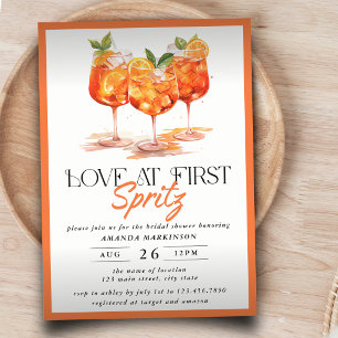 Love at First Spritz Modern Citrus Bridal Shower Invitation