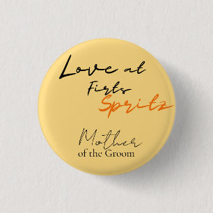Love At First Spritz Mother Peach Bridal Shower 3 Cm Round Badge