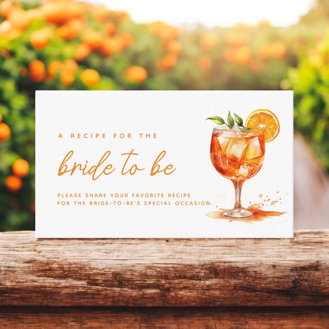 Love at First Spritz Orange Bridal Shower  Enclosure Card (Creator Uploaded)