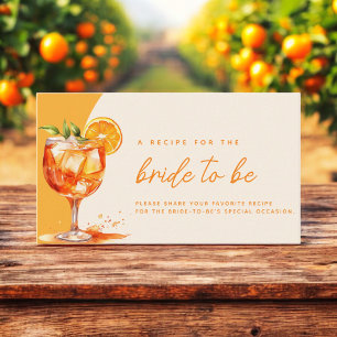 Love at First Spritz Orange Bridal Shower  Enclosure Card