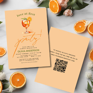 Love at First Spritz Orange Bridal Shower Invitation