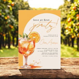 Love at First Spritz Orange Bridal Shower Invitation