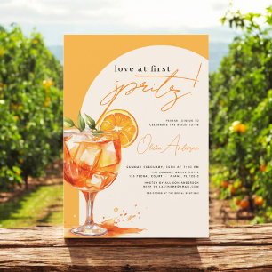Love at First Spritz Orange Bridal Shower  Invitation