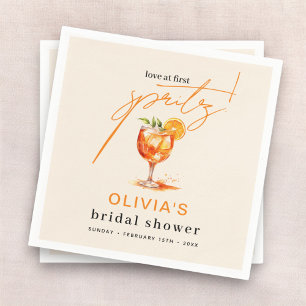 Love at First Spritz Orange Bridal Shower Napkin
