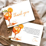 Love at First Spritz Orange Bridal Shower Thank You Card<br><div class="desc">Express your heartfelt gratitude with our Love at First Spritz Orange Bridal Shower Thank You Card. Featuring vibrant orange tones and spritz-inspired details, this card is a cheerful way to thank your guests for their love, support, and thoughtful gifts. With ample space for a personal note, it combines charm and...</div>