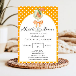 Love at First Spritz Orange Bubbly Bridal Shower  Invitation