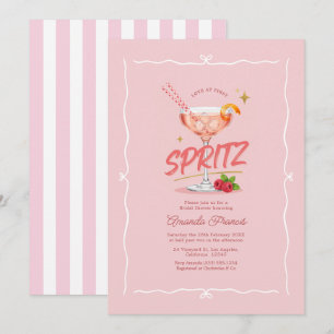 Love at First Spritz Pink Preppy Bridal Shower Invitation