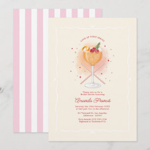 Love at First Spritz Pink Preppy Bridal Shower Invitation