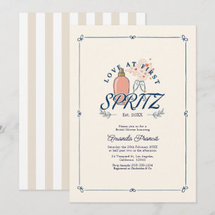 Love at First Spritz Preppy Bridal Shower Invitation