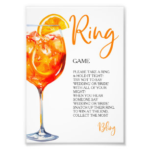 Love at First Spritz Ring Game Hunt Rings Photo Print