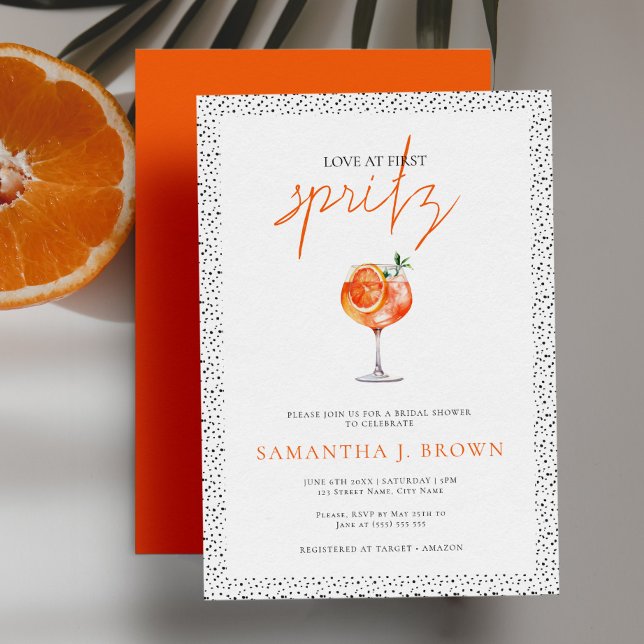 Love at First Spritz Summer Beach Bridal Shower Invitation (Creator Uploaded)
