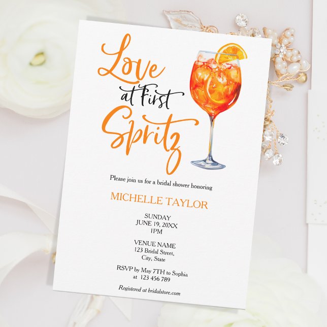 Love At First Spritz Summer Bridal Shower Invitation (Creator Uploaded)