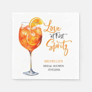 Love at First Spritz Summer Cocktail Bridal Shower Napkin