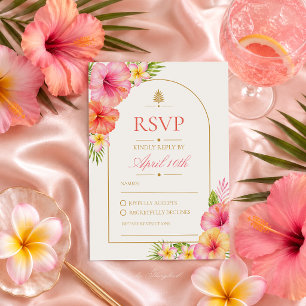 Love at First Spritz Tropical Bridal Shower RSVP Card