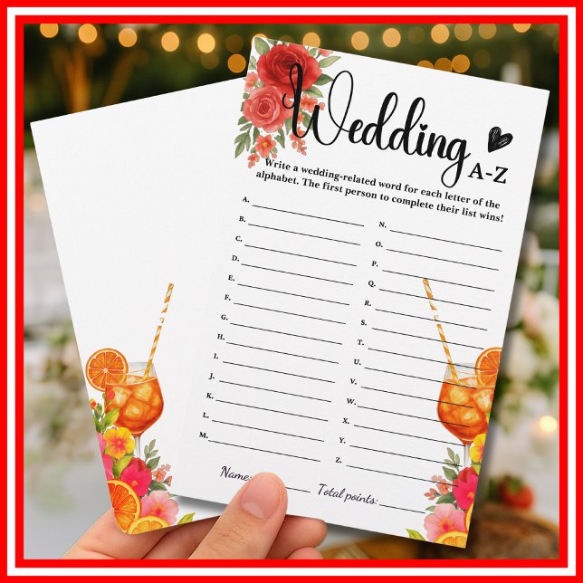  Love at First Spritz Wedding A-Z Bridal Game (Creator Uploaded)