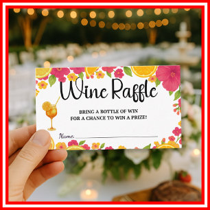 Love at First Spritz  Wine Raffle Bridal Shower Enclosure Card