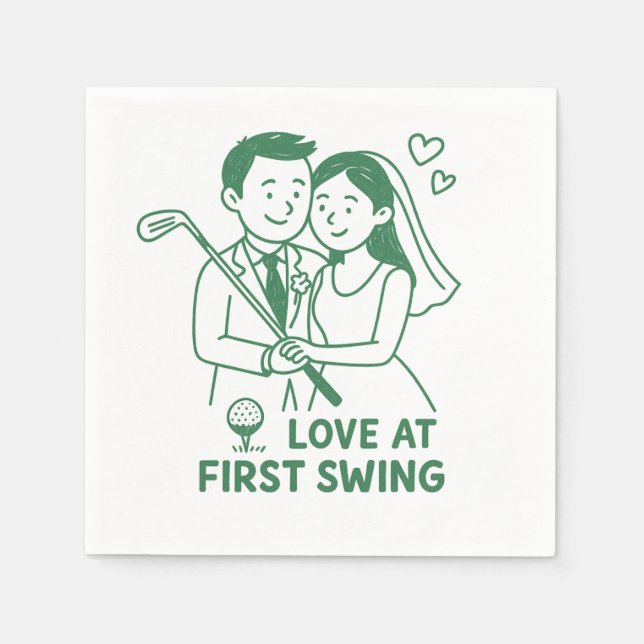 "Love at First Swing" Golfer's Style paper napkin (Front)