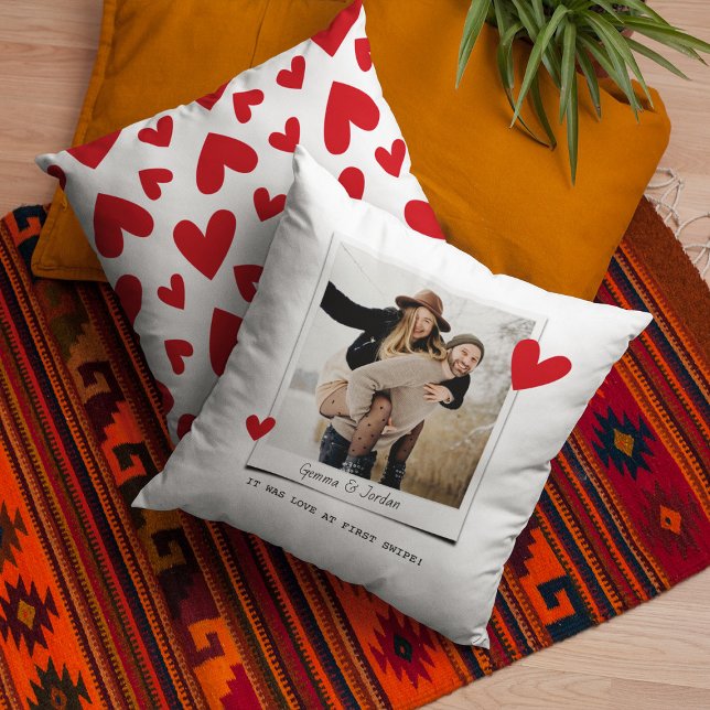 Love at First Swipe’ Couples Cute Gift Cushion (Creator Uploaded)
