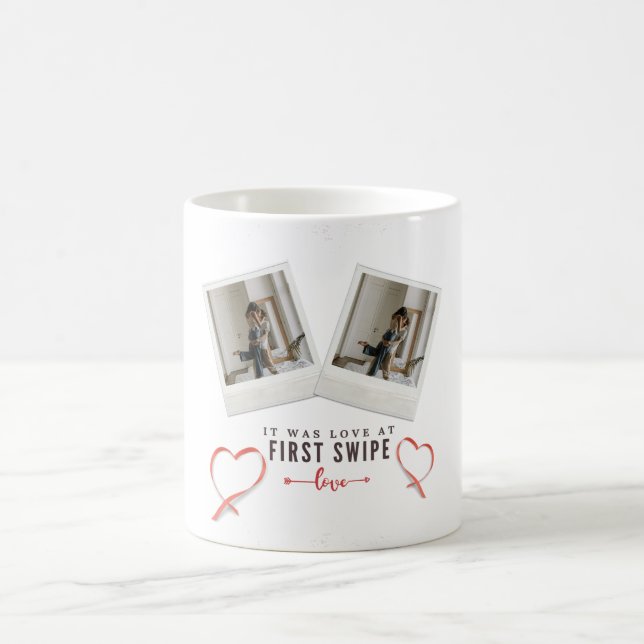 Love at First Swipe Online Couple Valentine Coffee Mug (Center)