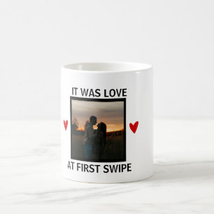 Love at First Swipe Online Couple Valentines Day Coffee Mug