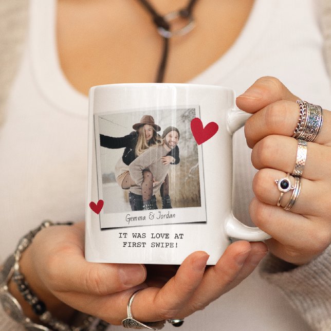 Love at First Swipe Photo Mug Gift (Creator Uploaded)