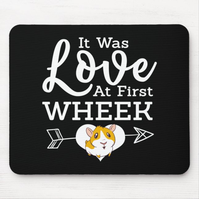 Love At First Wheak Guinea Pig Cavy Roddent Mouse Mat (Front)