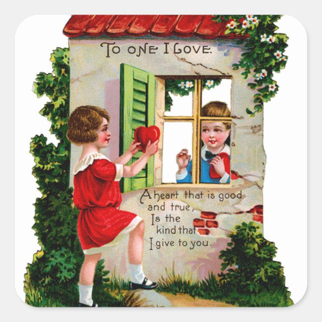 Love at The Window Square Sticker (Front)